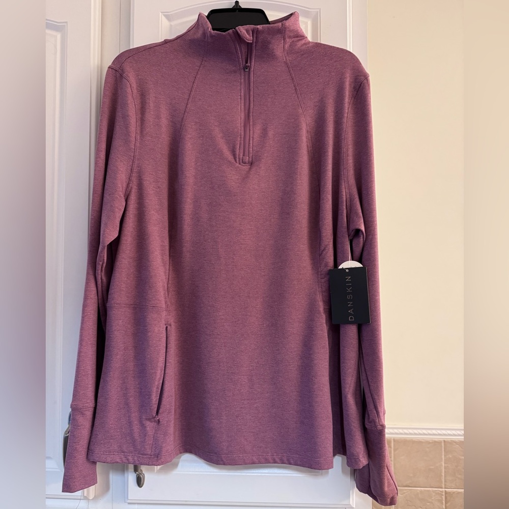 Danskin Mauve Heather Half-Zip Pullover